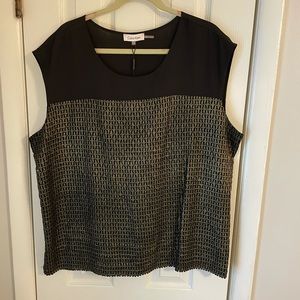 Calvin Klein Black and Gold Top NWT